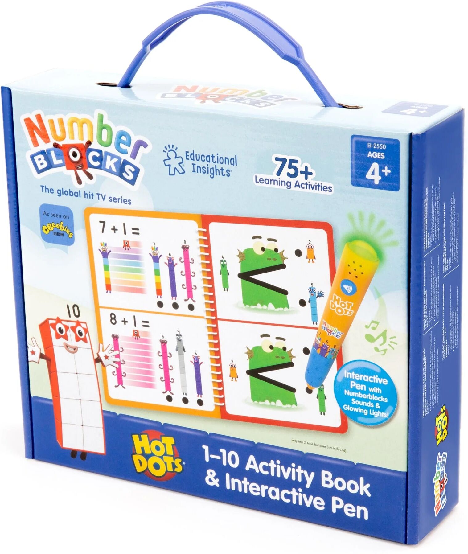 Learning Resources Hot Dots Numberblocks 1–10 Activity Book & Interactive Pen, Over 75 Activities Included - Age 4+ Learning Resources