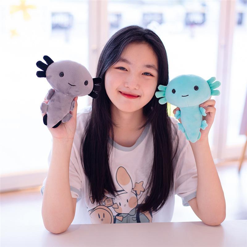 XQ Toy tycoon Cross-border cute soft sprout action figure plush toy Axolotl action figure Axolotl hexagonal dinosaur doll gift Christmas gift