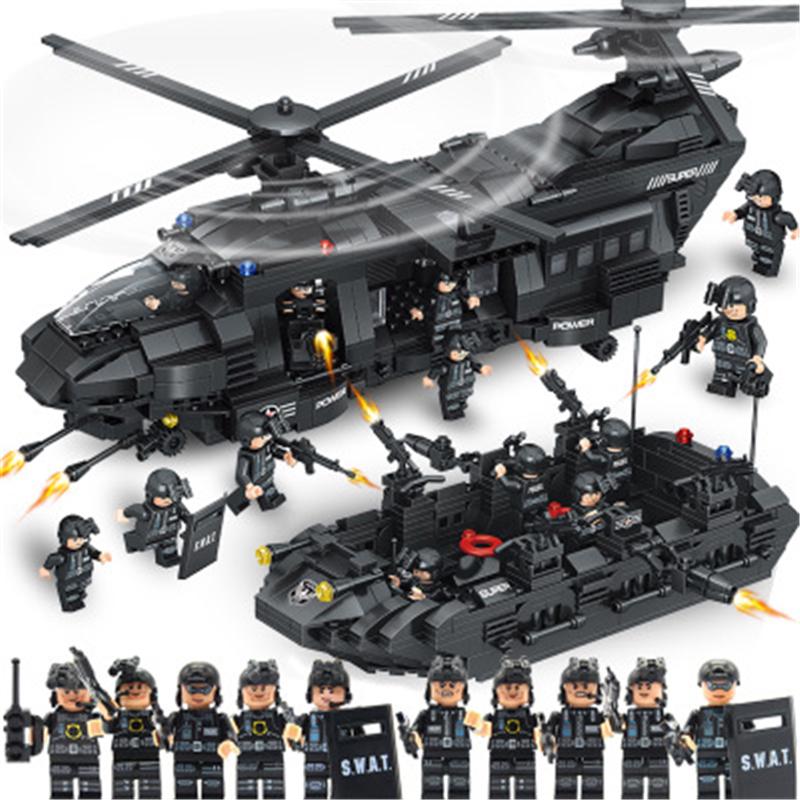 Toy Paradise Military Swat Team Kids Creative Small Particles Compatible Model Building Kits