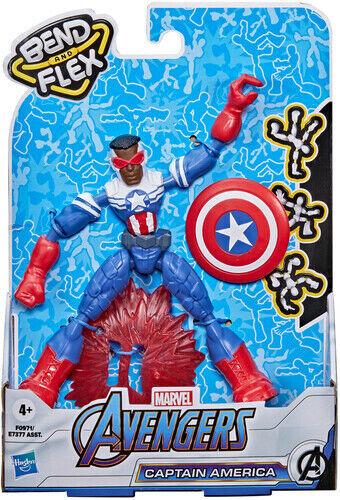 Hasbro   Bend and Flex   Avengers Marvel   Captain America Falcon