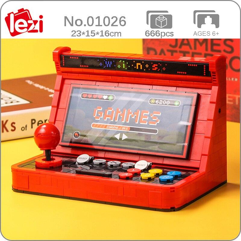 Sluban Building Blocks Lezi 01026 Desktop Arcade Video Game Console Recreational Machine Model DIY Mini Blocks Bricks Building Toy for Children no Box