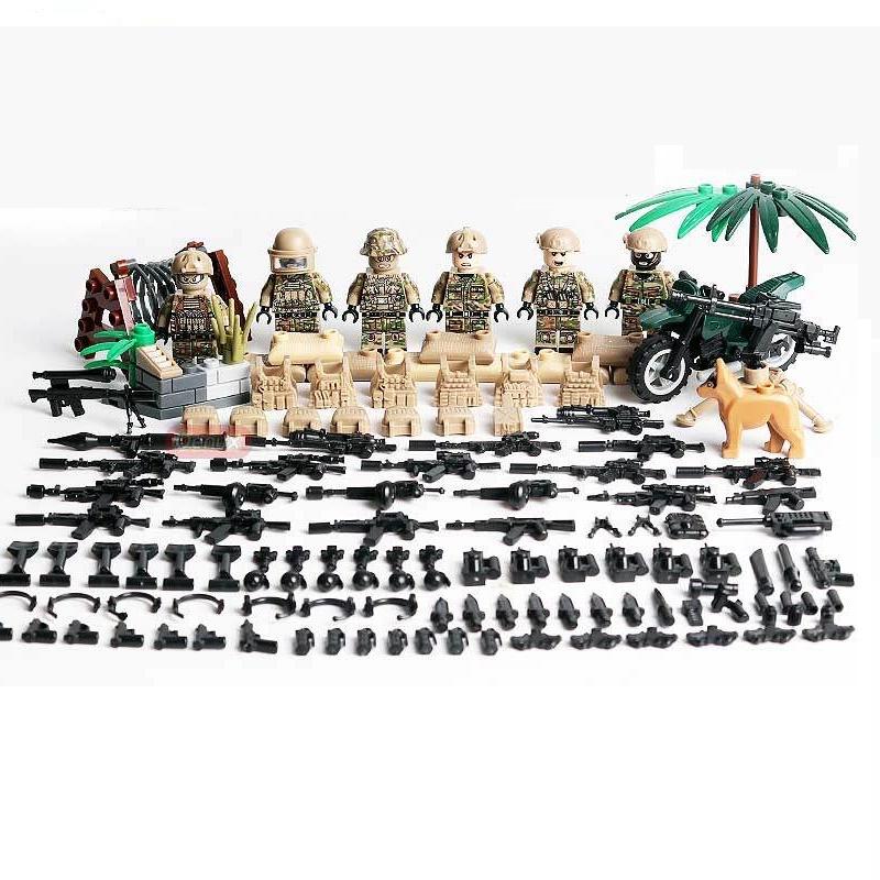 LP GO Russia Alpha Special Forces Soldiers Military Weapons Gun Figures Parts Blocks Assembly Model Building Kits Toys