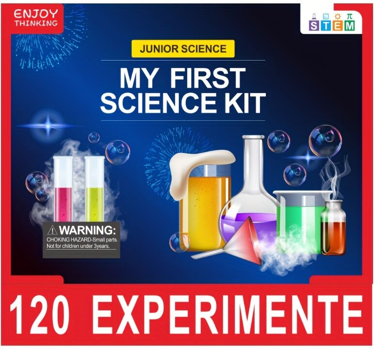 Temu 120 Science Lab Kits For Boys And Girls, Diy Steam Educational Learning Science Tools, Creative Educational Science Teaching Toy Gifts