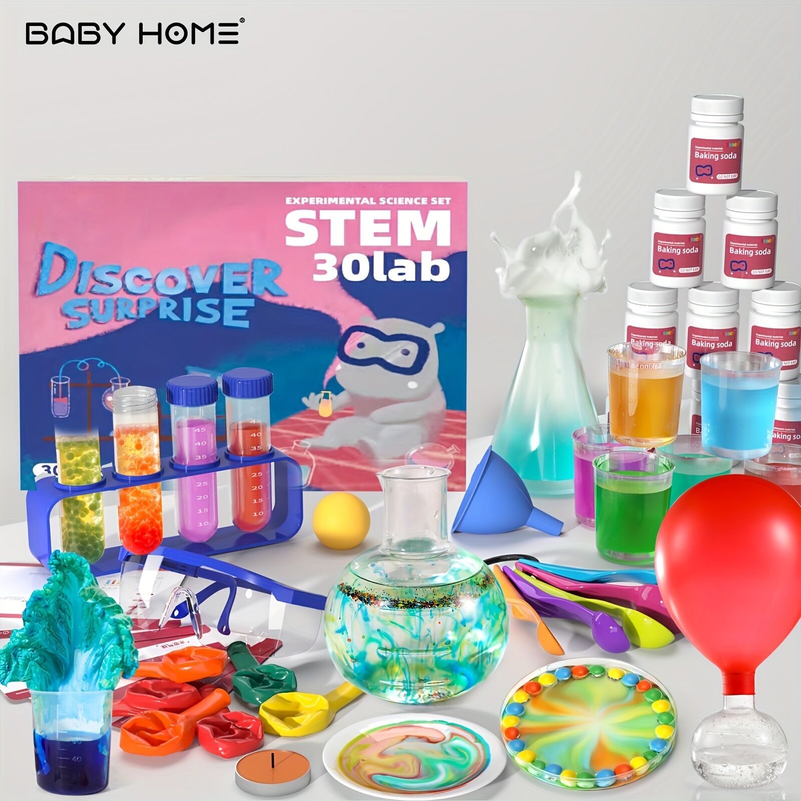 Temu Babyhome Science Kit With 30 Science Lab Experiments, Diy Stem Educational Learning Scientific Tools For Boys And Girls Kids Toys Gift