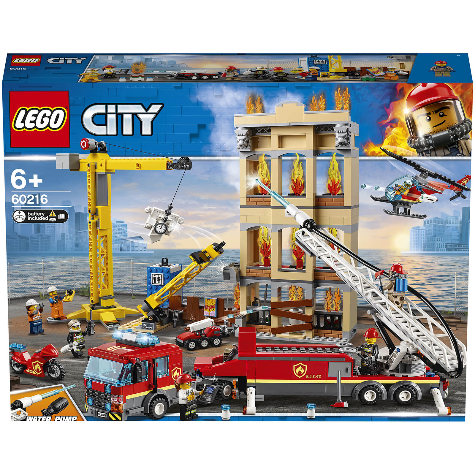 Lego City: Downtown Fire Brigade Crane Truck Copter Set (60216)