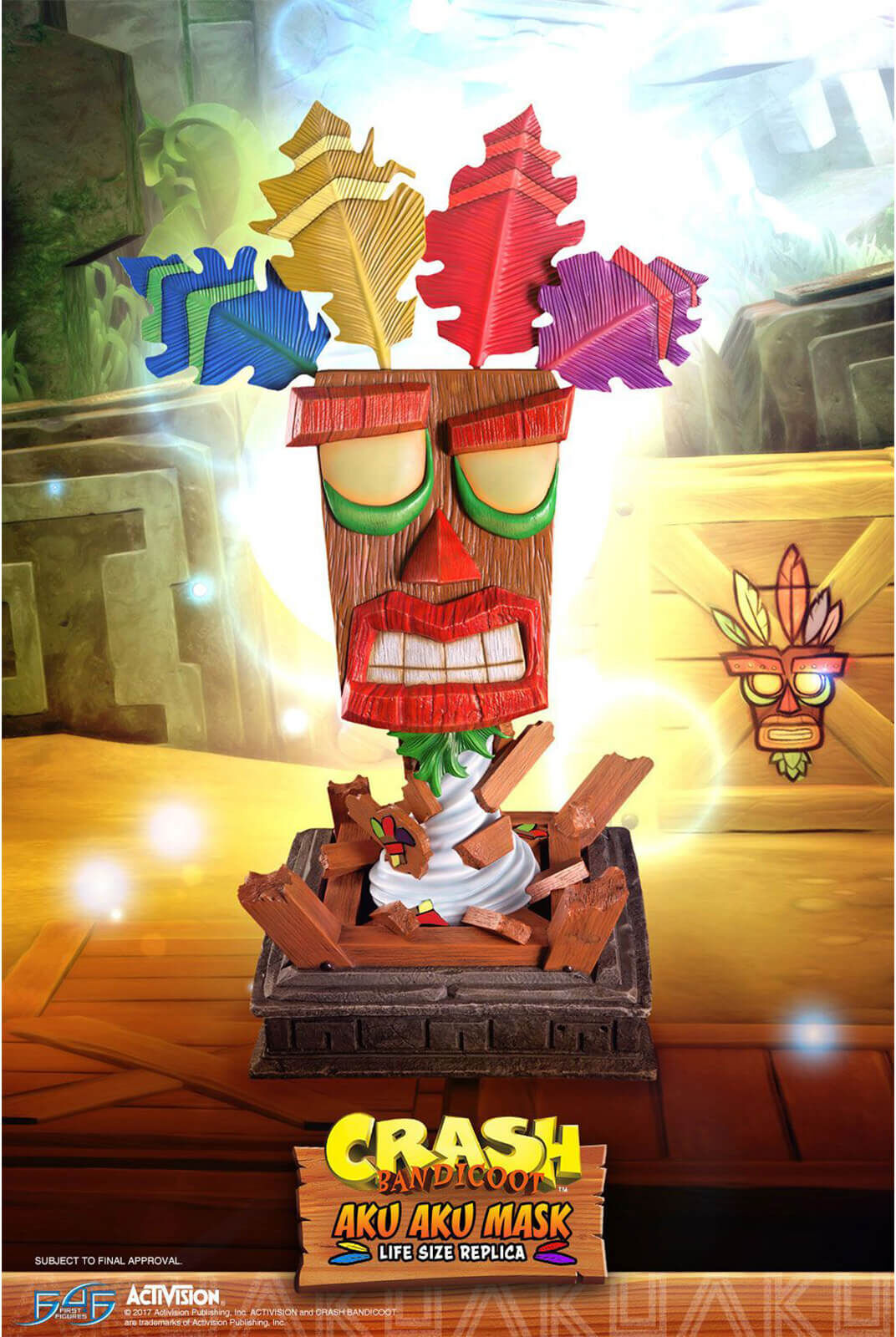 First 4 Figures Crash Bandicoot Aku Aku Mask Life Size Resin Statue