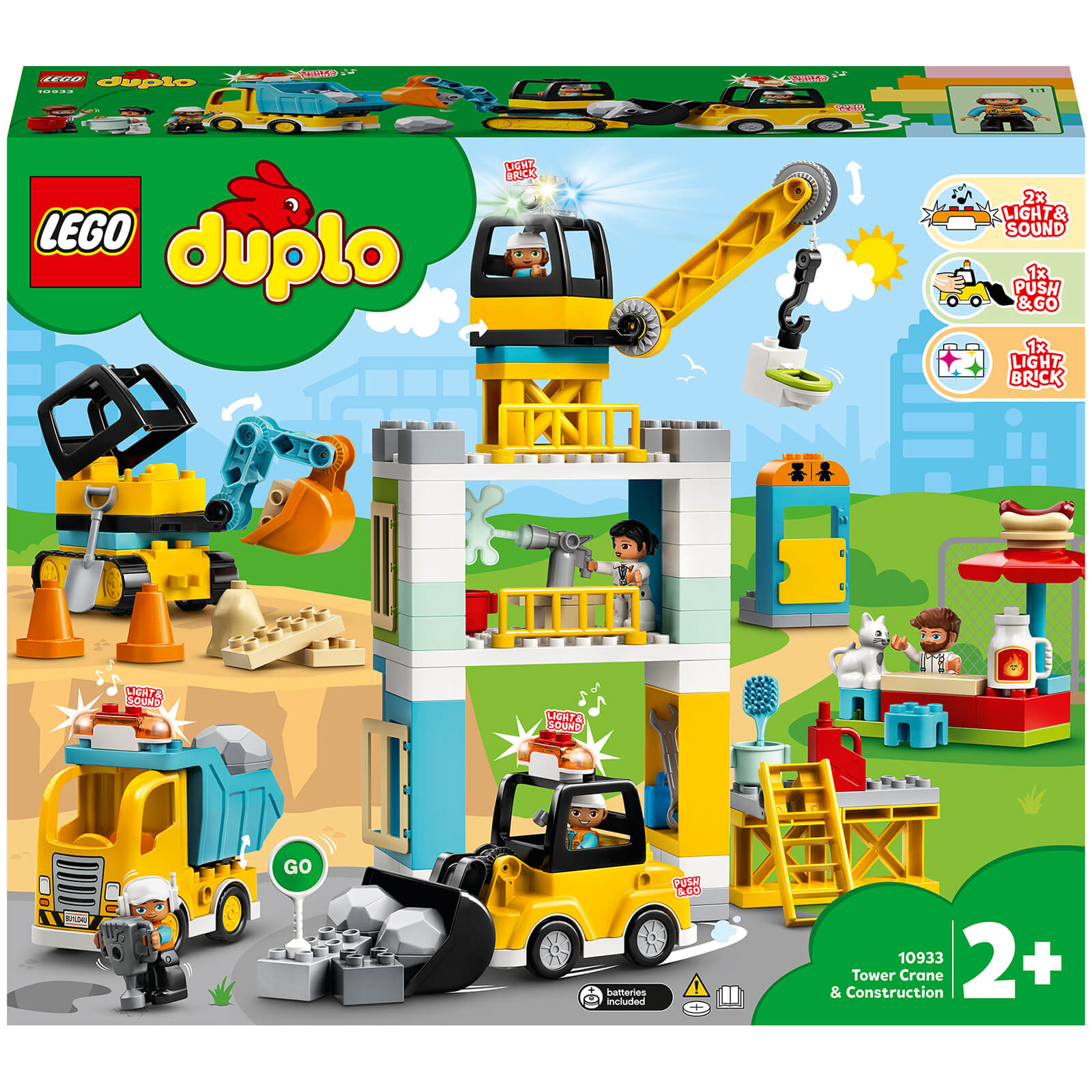 Lego DUPLO Tower Crane & Construction Vehicle Toys (10933)-unisex