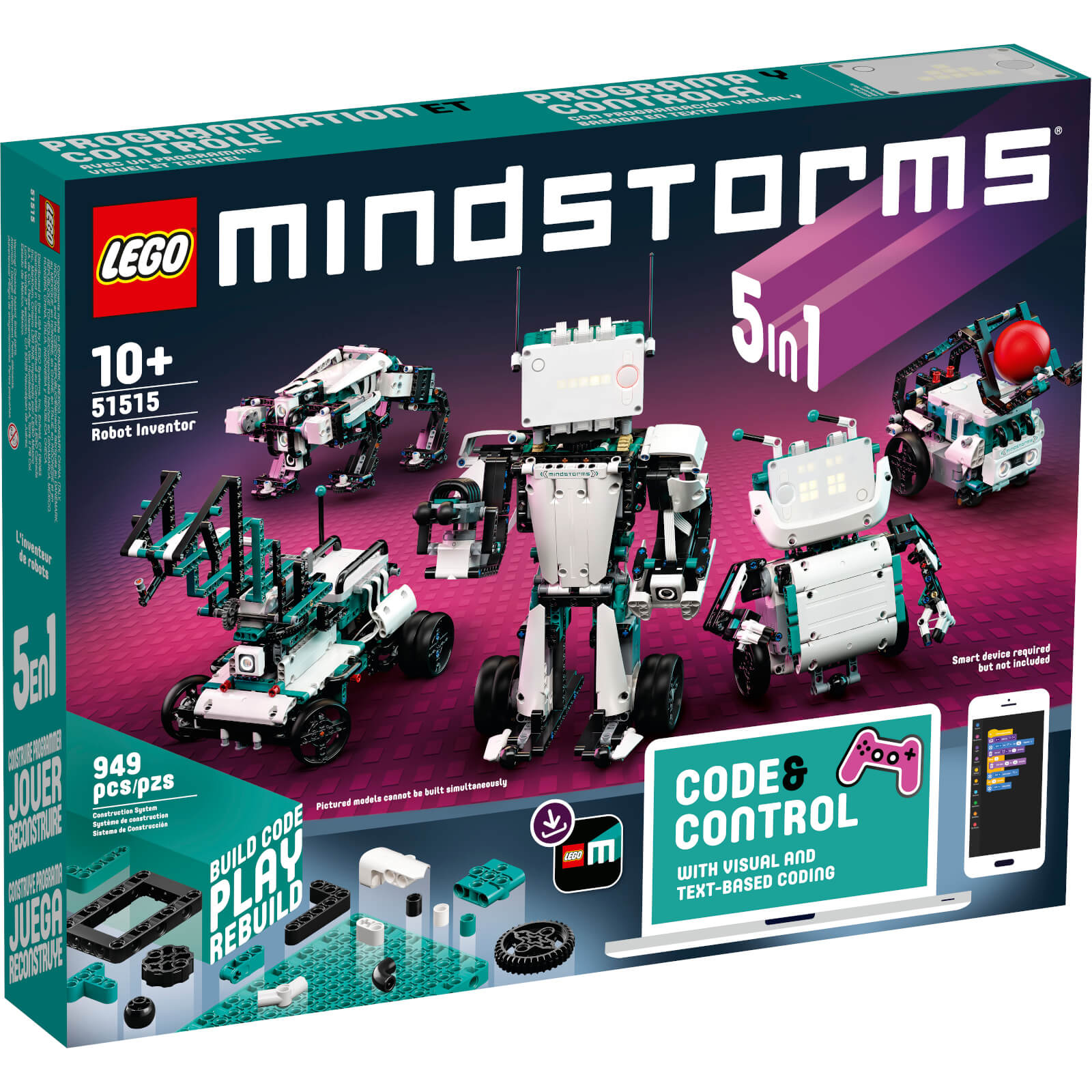 Lego MINDSTORMS: Robot Inventor 5in1 Remote Control Toy (51515)-unisex