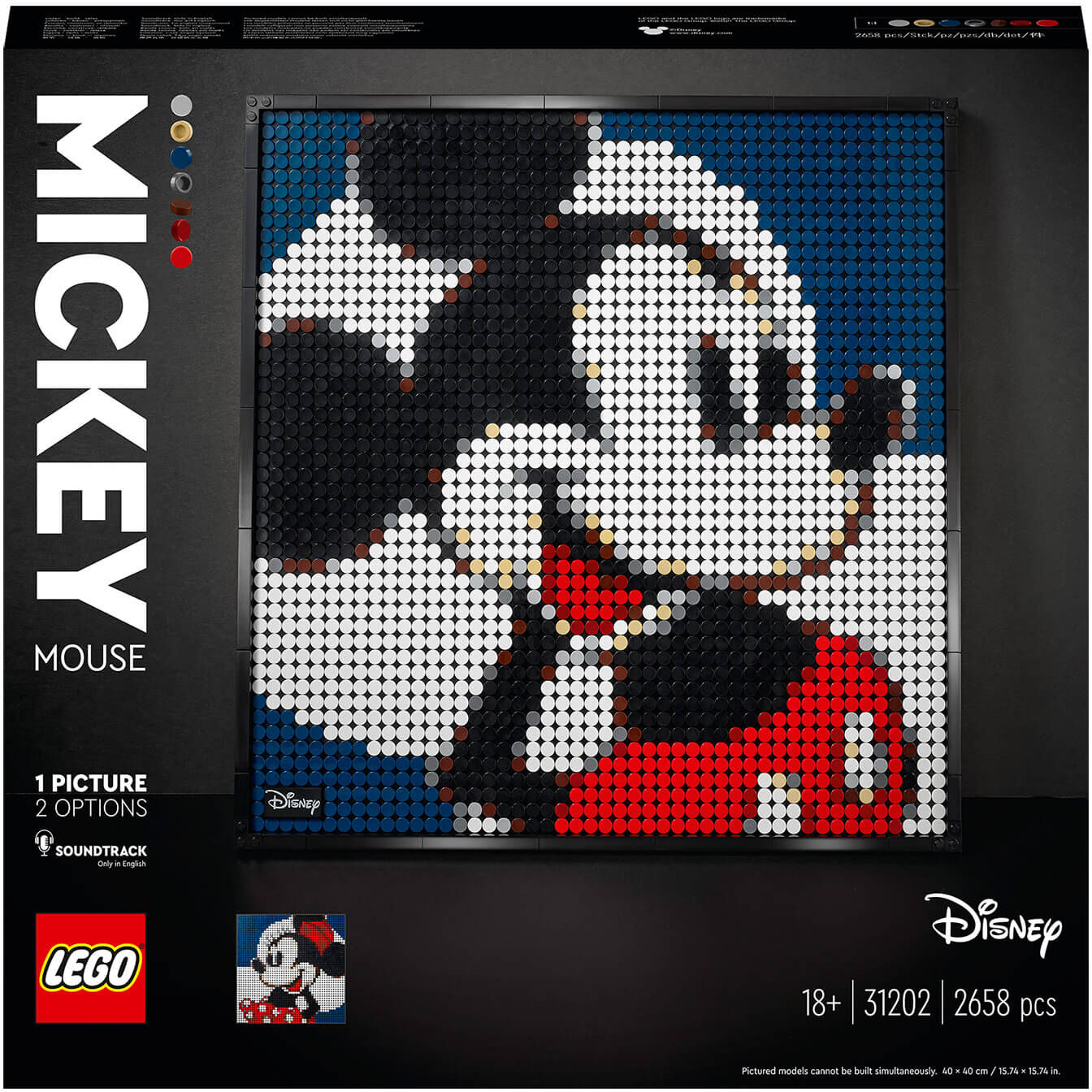 Lego Art Disney’s Mickey Mouse Poster Canvas Set (31202)-unisex