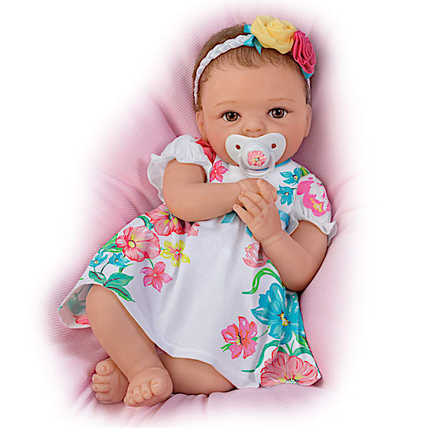 The Ashton-Drake Galleries Cheryl Hill Pretty And Petite Presley Silicone Baby Doll