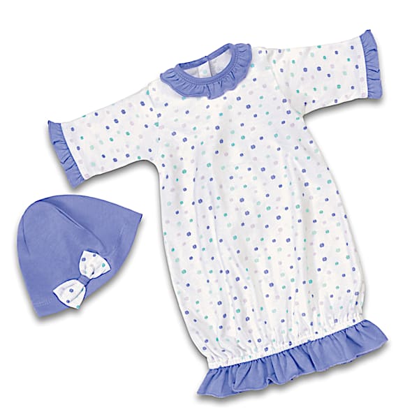 The Ashton-Drake Galleries Nighty Nightgown Floral Cotton Baby Doll Accessory Set
