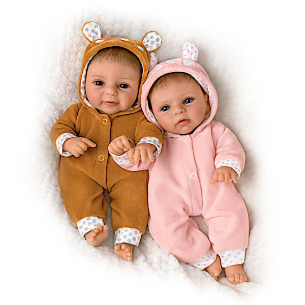 The Ashton-Drake Galleries Sherry Rawn Oh Deer! The Twins Are Here! Baby Doll Set