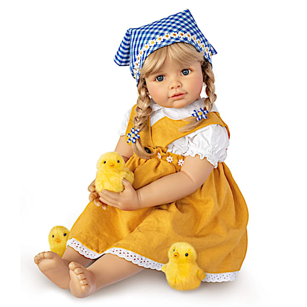 The Ashton-Drake Galleries Monika Gerdes Emma With Chicks Child Doll And Plush Chicks