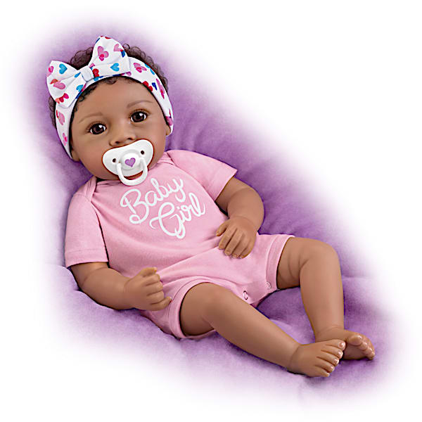 The Ashton-Drake Galleries Little Baby Girl Vinyl Doll With Magnetic Pacifier