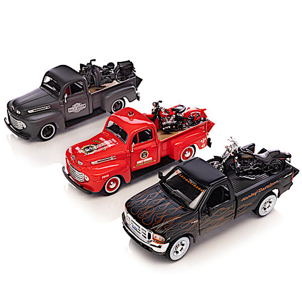 The Hamilton Collection 2-in-1 Diecast Truck & Harley-Davidson Motorcycle Collection