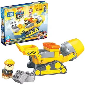 Mega Bloks PAW Patrol Rubble's City Construction Truck Building Toy, Multicolor