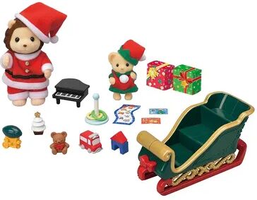 Calico Critters Mr. Lion's Winter Sleigh, Limited Edition Seasonal Holiday Set with 2 Collectible Doll Figures & Accessories, Multicolor