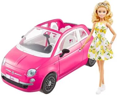 Barbie Fiat 500 Doll and Vehicle, Multicolor