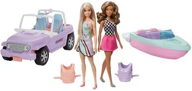 Barbie Beach Day Dolls and Vehicles Playset, Multicolor