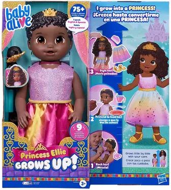 Baby Alive Princess Ellie Grows Up! Doll, Black Hair, Multicolor