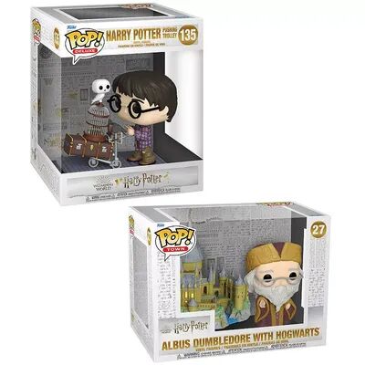 Funko Harry Potter: POP! Harry Potter Anniversary Collectors Set 1 - Harry Pushing Trolley, Dumbledore with Hogwarts, Multicolor