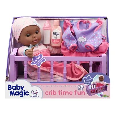 New Adventures Baby Magic Crib Time Fun Play Set with Toy Baby Doll, Multicolor