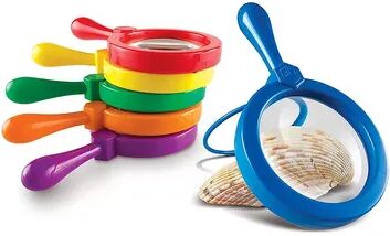 Learning Resources Primary Science Jumbo Magnifiers 6-piece Magnifying Glass Set, Multicolor