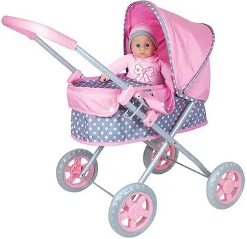 Lissi Dolls Baby Pram &14-in. Soft Baby Doll Set, Pink