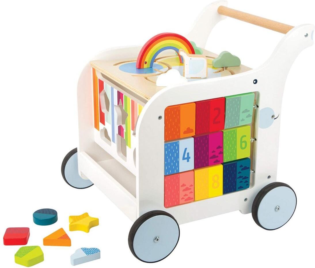 Small Foot Wooden Elephant Baby Walker and Toy Activity Center - Multicolored