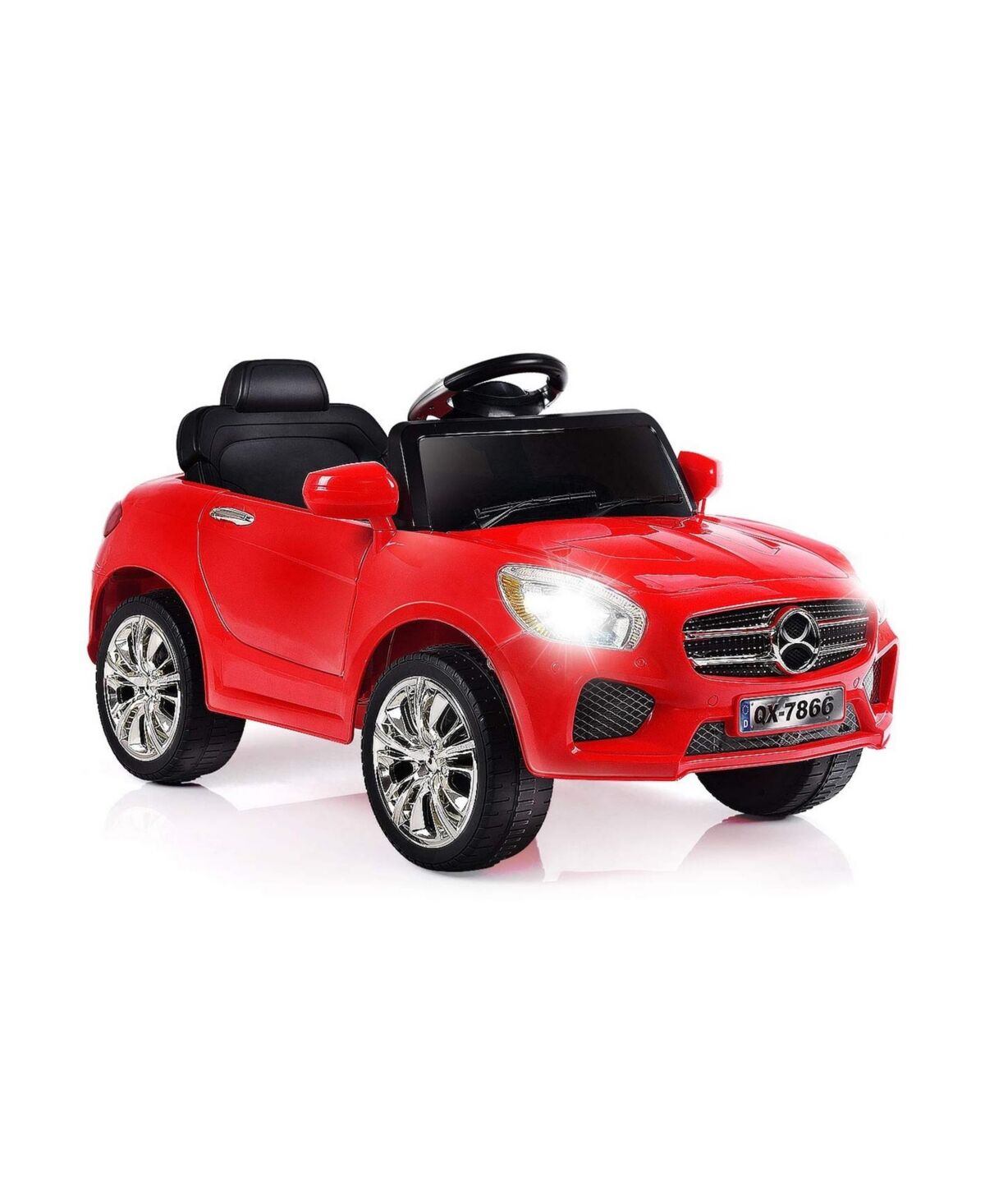 Sugift 6V Kids Remote Control Battery Powered Led Lights Riding Car-Red - Red