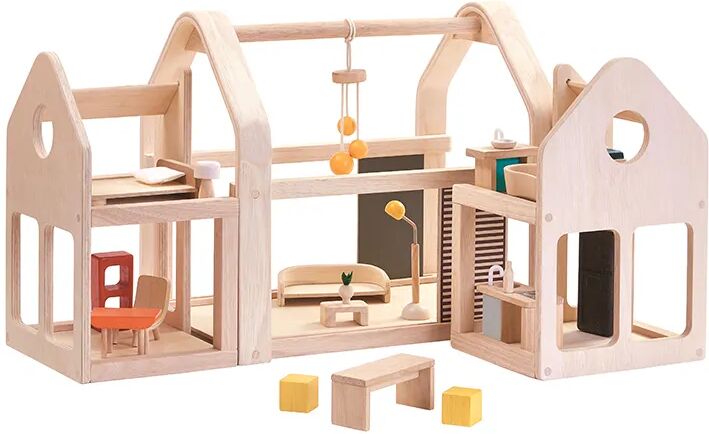 Plan Toys Puppenhaus SLIDE N GO 20-teilig aus Holz