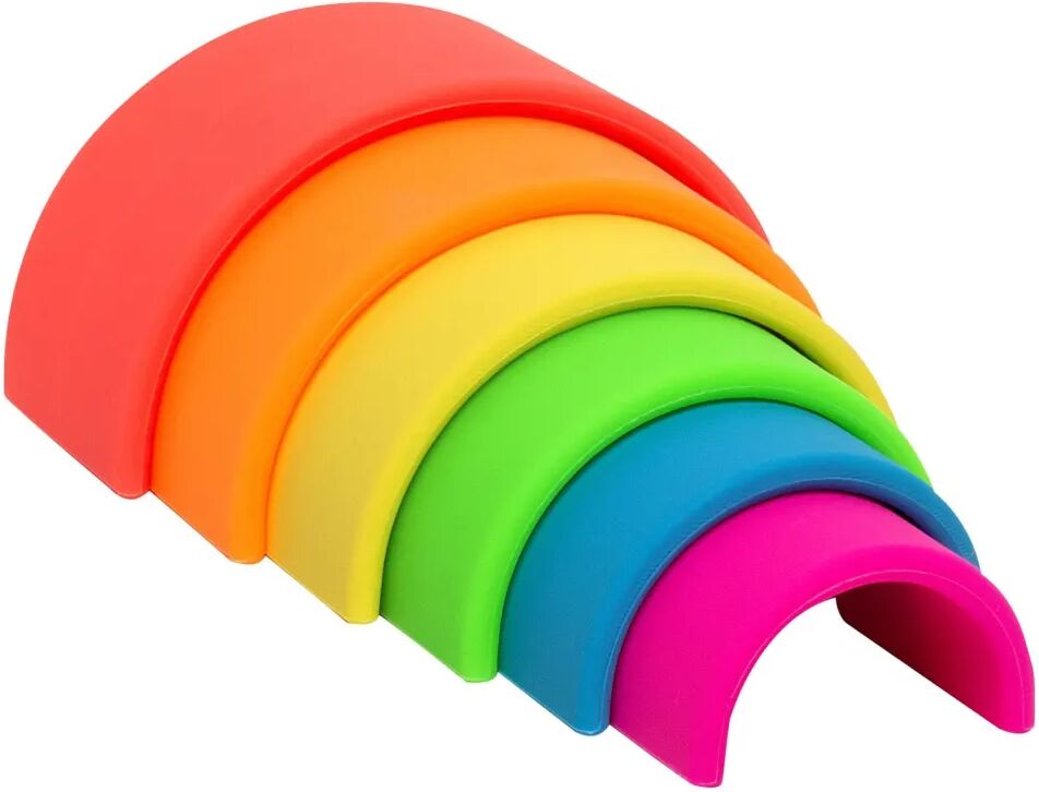 dëna Ensemble de jouets en silicone arc-en-ciel Neon 6 pcs