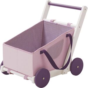 roba® Puppenwagen »Fienchen«, aus Holz mit Tragetasche aus Stoff rosa/weiss/lila