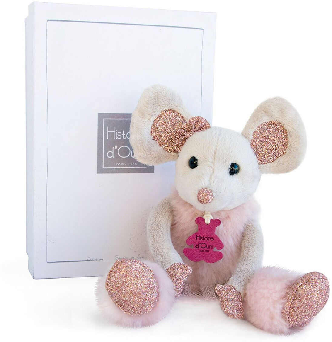 HISTOIRE D'OURS Plüschtier Maus Stern, 25 cm ROSA