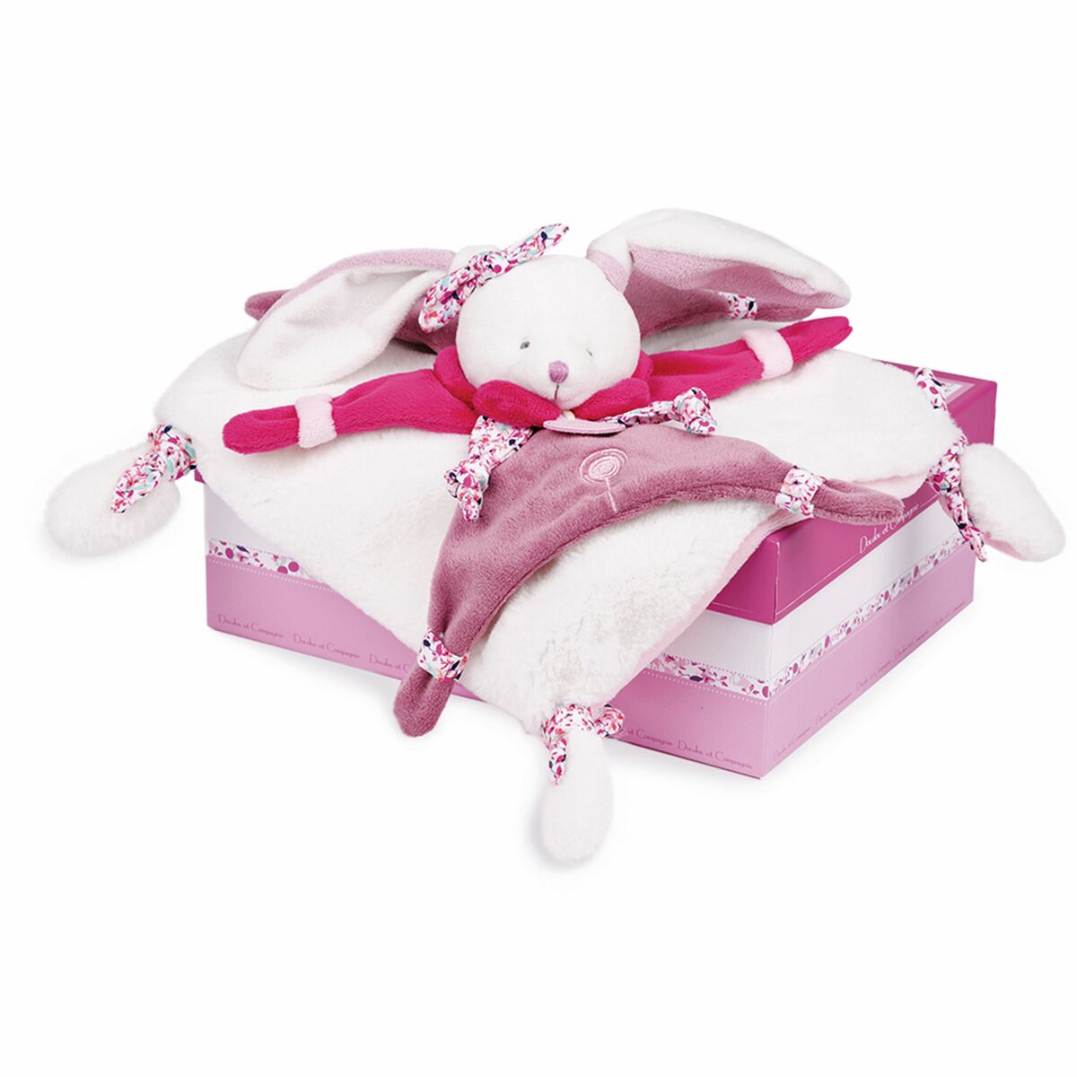 DOUDOU ET COMPAGNIE Schmusetuch Hase Cerise, 27 cm - DC2703 ROSA