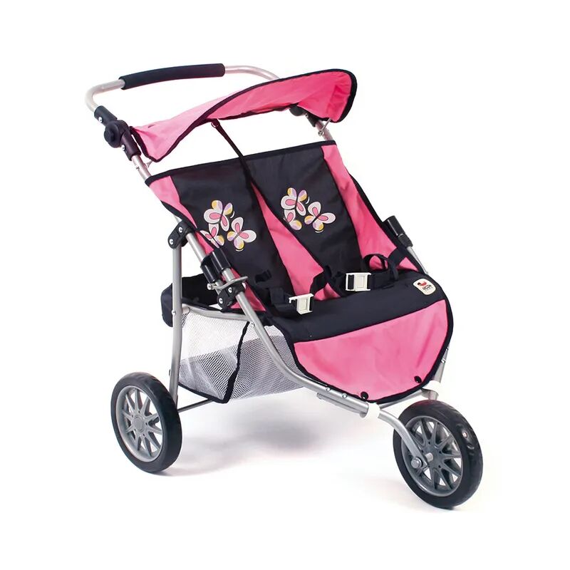 Bayer Zwillings-Puppenbuggy JOGGER - PINK CHECKER