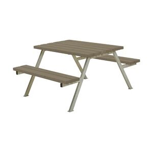 Plus Picknicktisch Alpha Stahl-Holz 118 x 161 x 73 cm graubraun