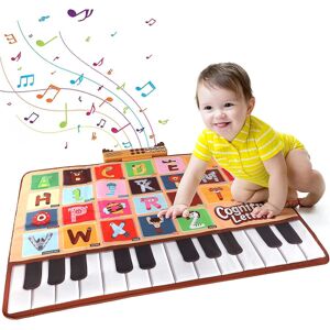 Bluejay baby klavermåtte, musikalsk keyboard læringslegetøj med 26 bogstaver, elektronisk musik Animal Touch legemåtte Småbørnslegetøj Gaver til drenge og piger 1
