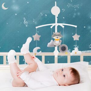 Baby Mobile Crib Musical Sengeklokke - Serie Sengeklokke, Hvid