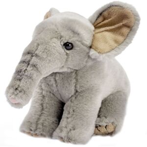 Living Nature Bamse - 15x9 Cm - Siddende Elefant Unge - Grå - Living Nature - Onesize - Bamse