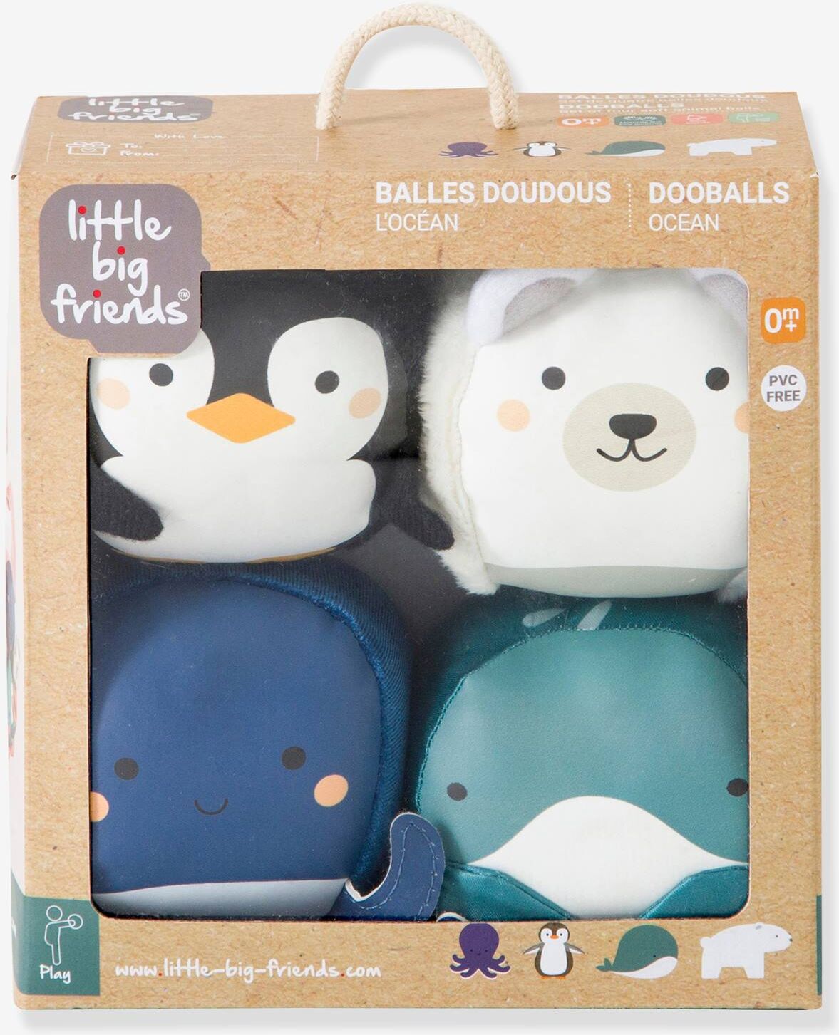 LITTLE BIG FRIENDS Dooballs - Set de 4 Bolas Doudous - BABYTOLOVE multicolor