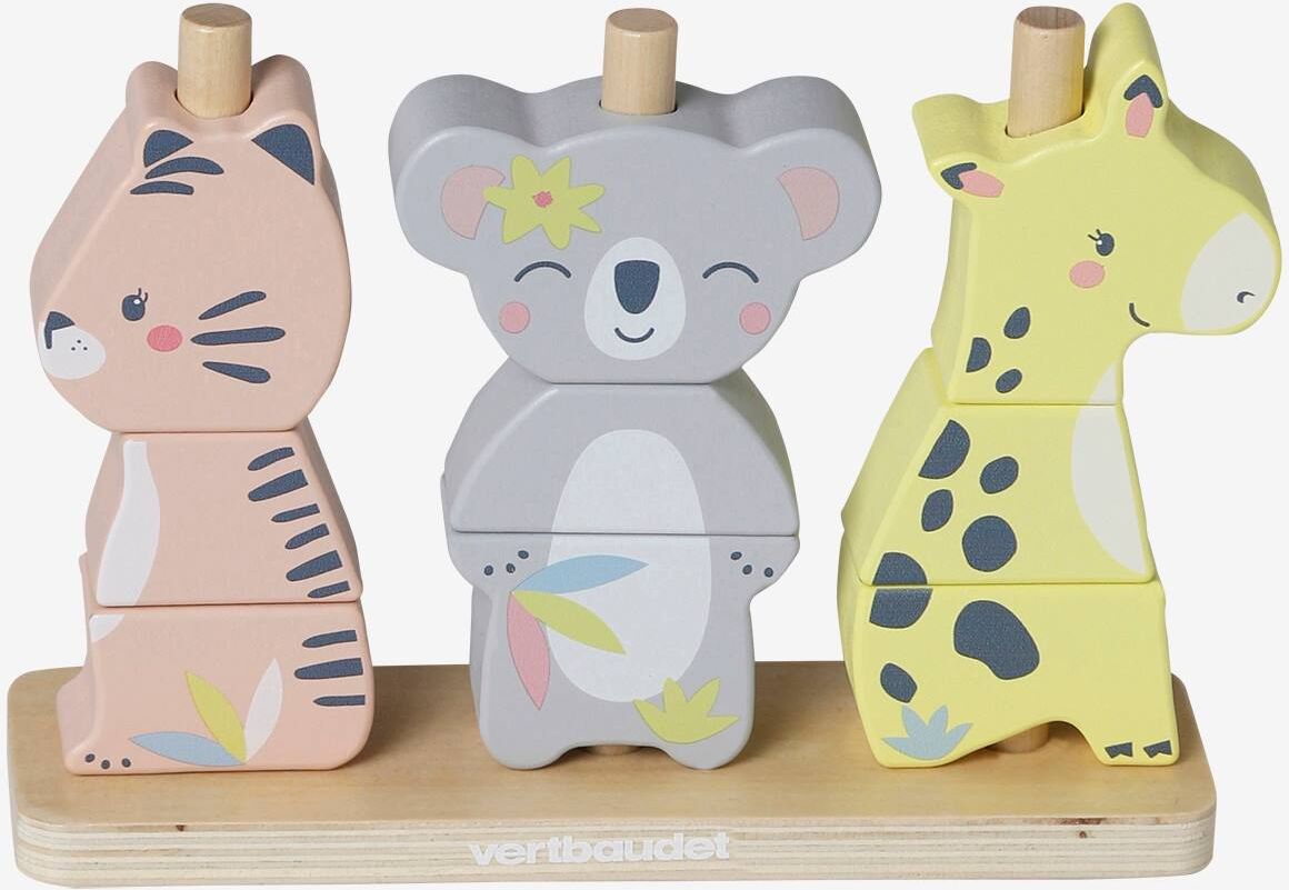 VERTBAUDET Animales de madera para apilar «KOALA» FSC® rosa