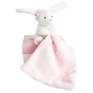 Doudou Lapin Mouchoir rose boite Fleur