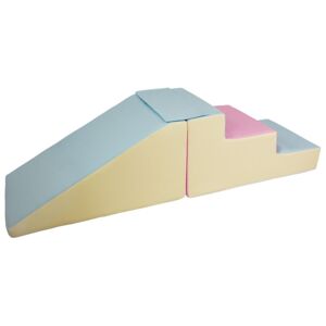 Lot de 2 grands blocs en mousse rose, bleu, jaune (pastel)