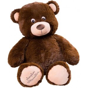 Peluche géante Ours Augustin chocolat 70cm - Made in France