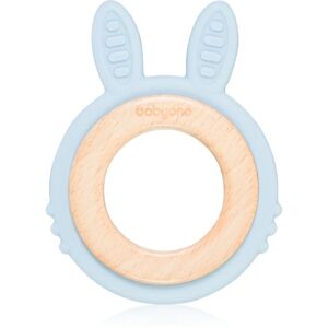 BabyOno Wooden & Silicone Teether jouet de dentition Bunny 1 pcs