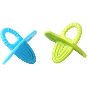 BabyOno Teether jouet de dentition 3m+ Blue + Green 2 pcs