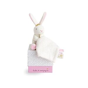 Lapin Fleur- Doudou Lapin avec Mouchoir Blanc et rose Doudou et Compagnie - Paris - Publicité