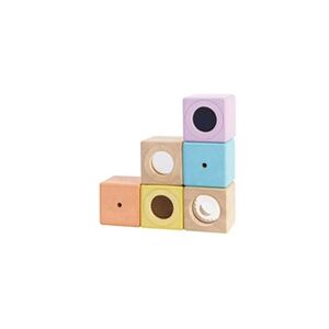 Plan Toys Jouets en bois Set de blocs sensoriels Pastel - Publicité