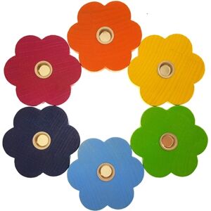 HESS Décoration fleurs d'anniversaire enfant bois, lot de 6